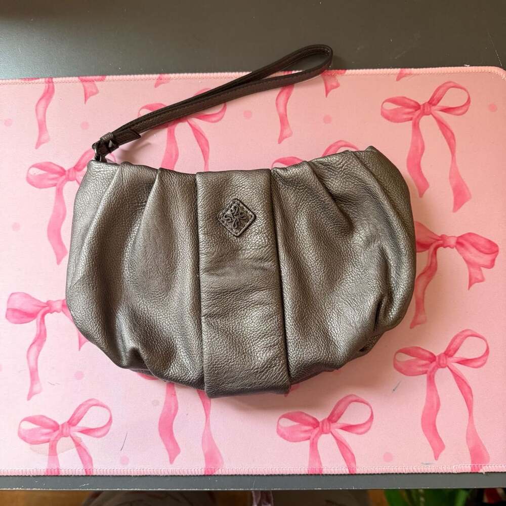 Simply Vera Vera Wang Pleated Metallic Wristlet Clutch